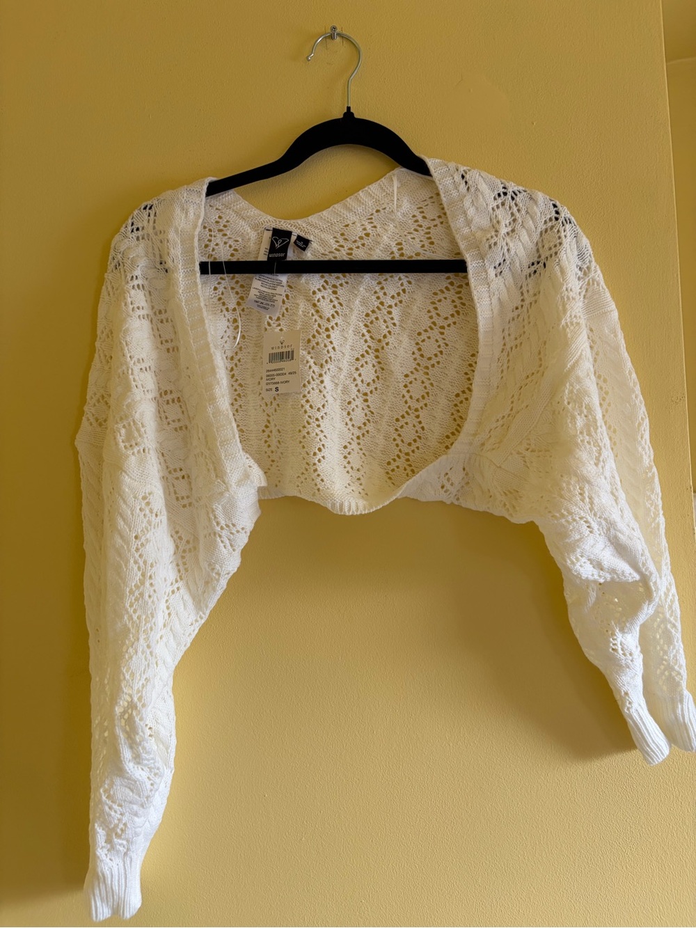 Windsor Ivory Open-Knit Cropped Bolero